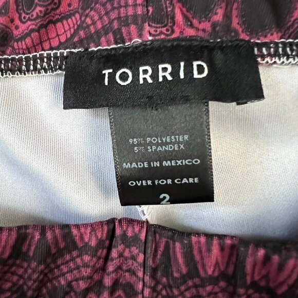 Torrid Skull Pink Purple Skull Patterned Leggings Sz 2X - Picture 4 of 9